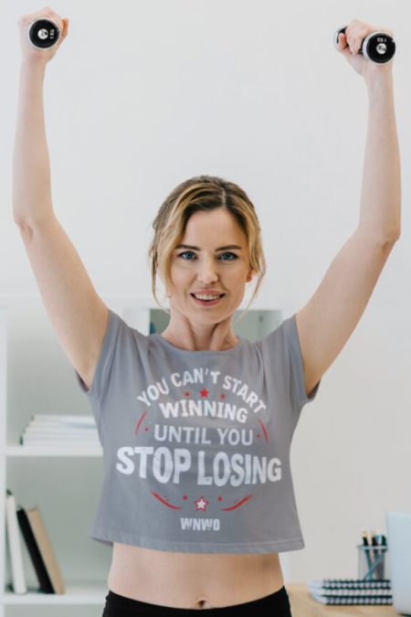 LADIES START WINNING CROP TEE