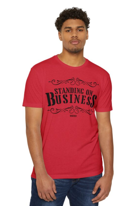 MENS STANDING ON BUSINESS TEE