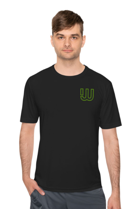 WNWO MENS BLACK PERFORMANCE SHORT-SLEEVE