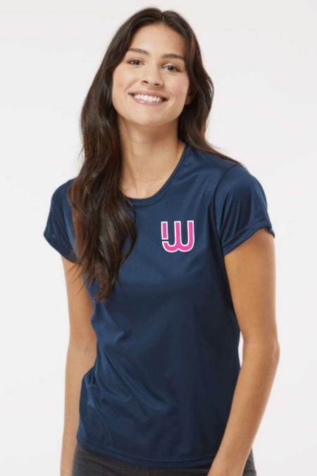 WNWO NAVY LADIES PERFORMANCE SHORT-SLEEVE SHIRTS